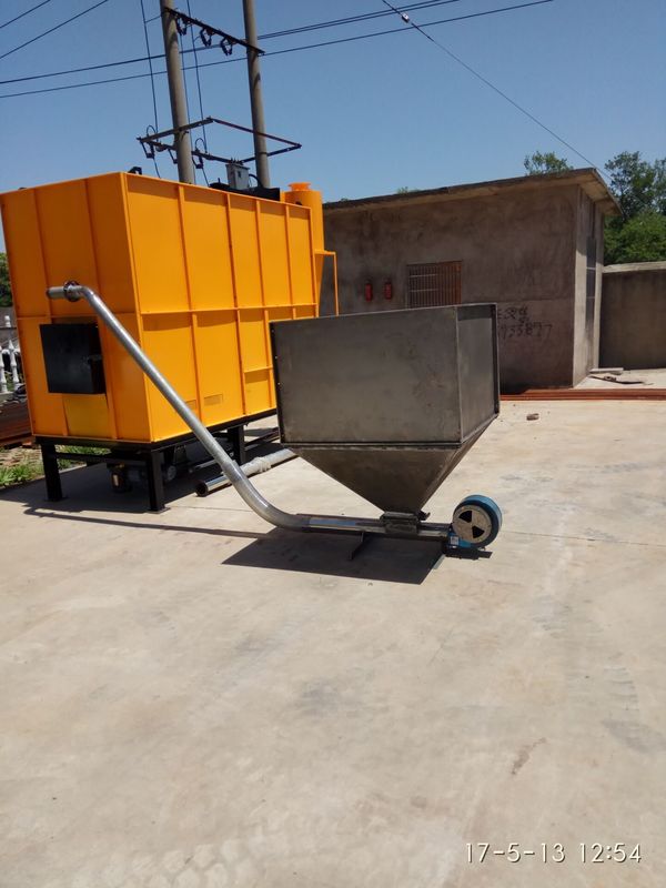 Cyclone Ash Removing Rice Husk Burner , Auto Husk Feeding Rice Hull Stove