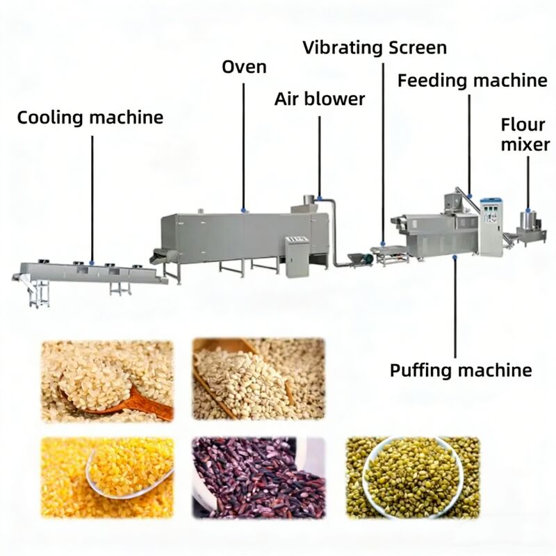 Quality Control Machine For Rice Nutritional Rice Making Machinery 500 kg/h Capacity with Food Grade ...